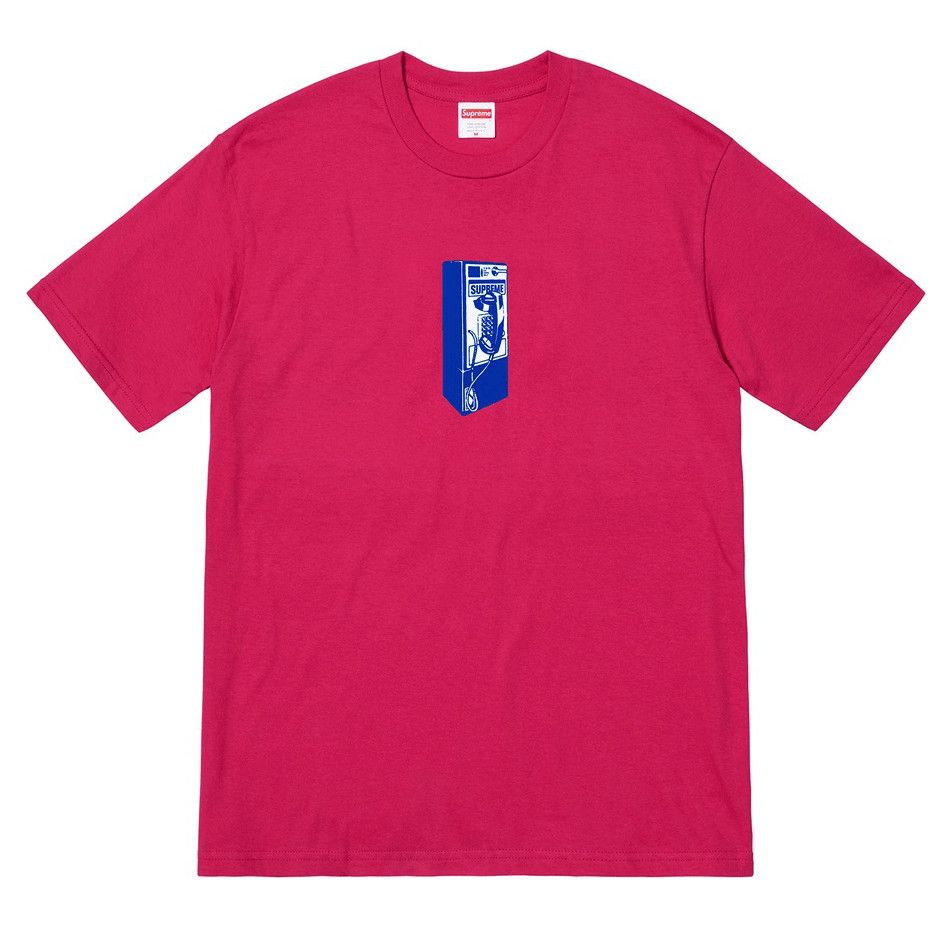 Supreme SEALED Payphone Logo Pink T-Shirt DS Size US L / EU 52-54 / 3 - 1 Preview