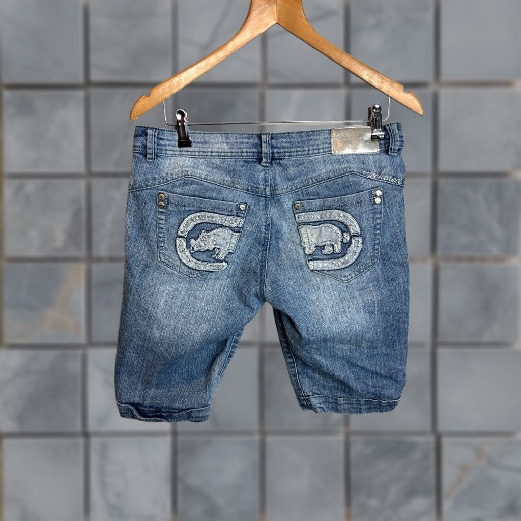 Denime Ecko Red Denim Shorts Women's 7/8 Blue Jorts Capri Vintage Retro Y2K 700 | 8 | Blue | Denim | Vintage | Casual | 5-Pocket | Regular | Women's Shorts Size 30" / US 8 / IT 44 - 1 Thumbnail