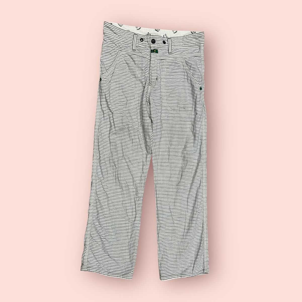 Edwin × Japanese Brand VINTAGE EDWIN ECO FABRIC BANANA FIBER FATIGUE CROP PANTS Size US 31 - 2 Thumbnail