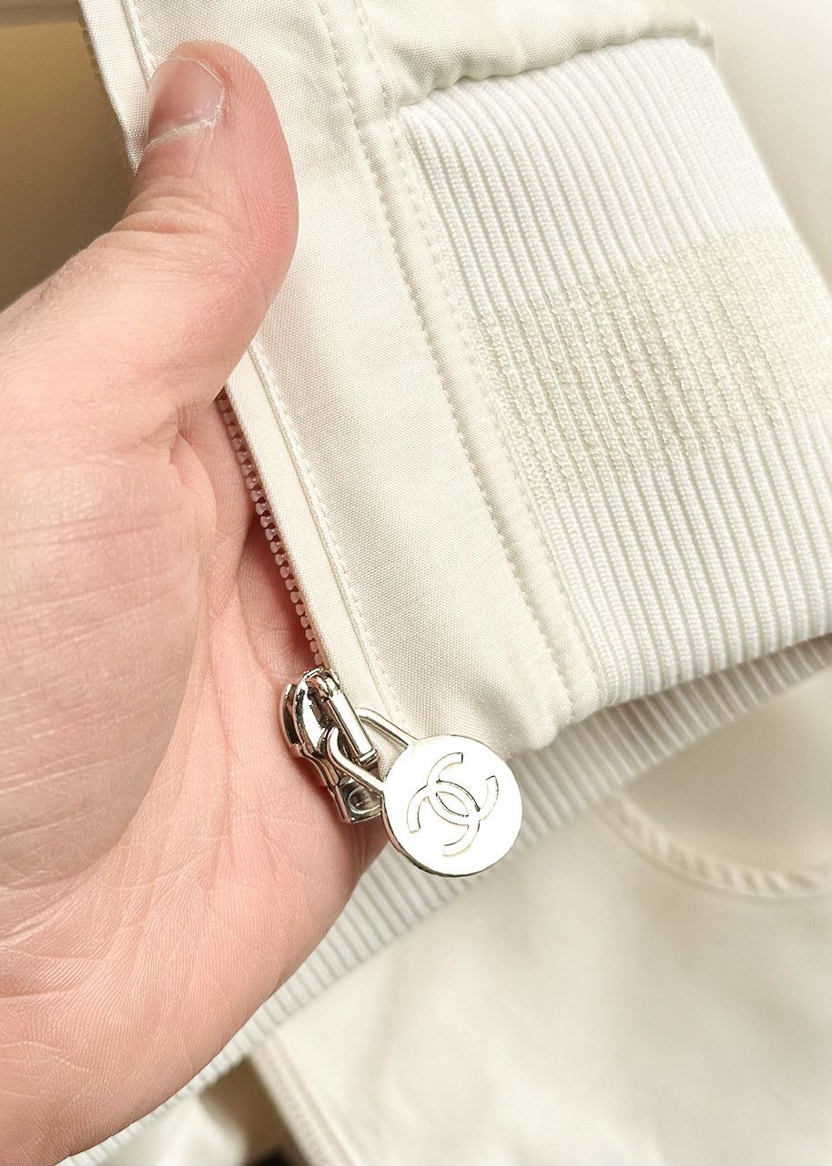 Chanel Chanel Ivory Satin Bomber Jacket Size M / US 6-8 / IT 42-44 - 7 Thumbnail