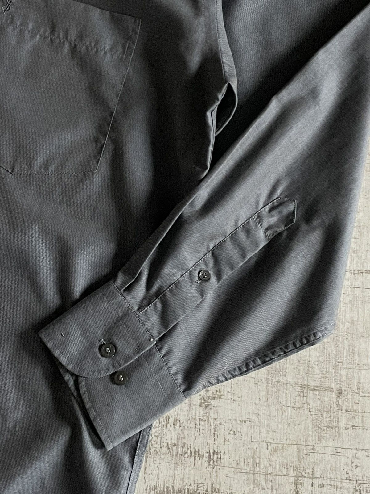 Vintage × Yves Saint Laurent Vintage Yves Saint Laurent Shirt Button Up Grey YSL Logo Size US M / EU 48-50 / 2 - 7 Thumbnail