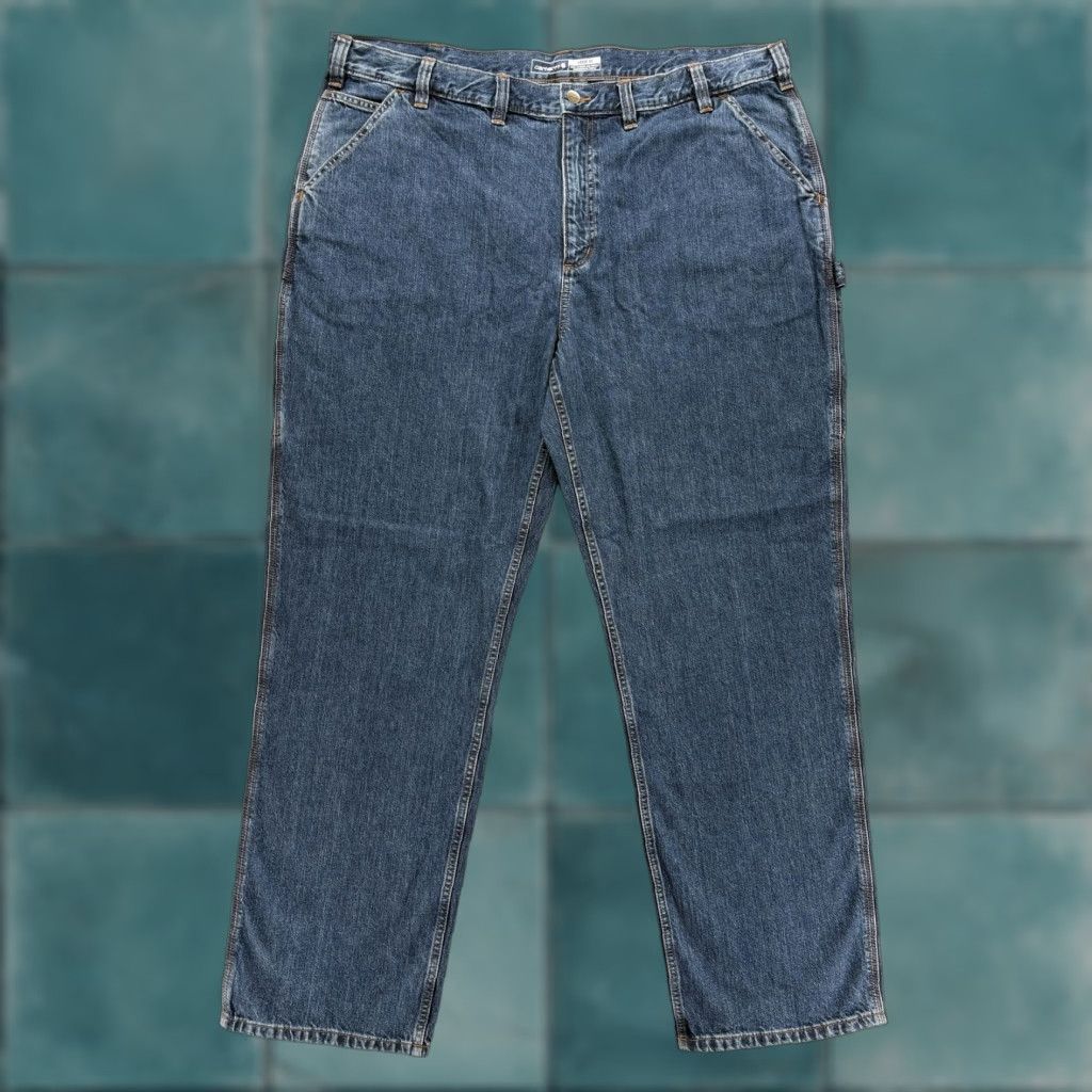 Carhartt VINTAGE Carhartt Utility Jeans Mens 44x34 Blue Medium Wash Loose Fit Denim Workwear NWT Size US 44 / EU 60 - 1 Thumbnail