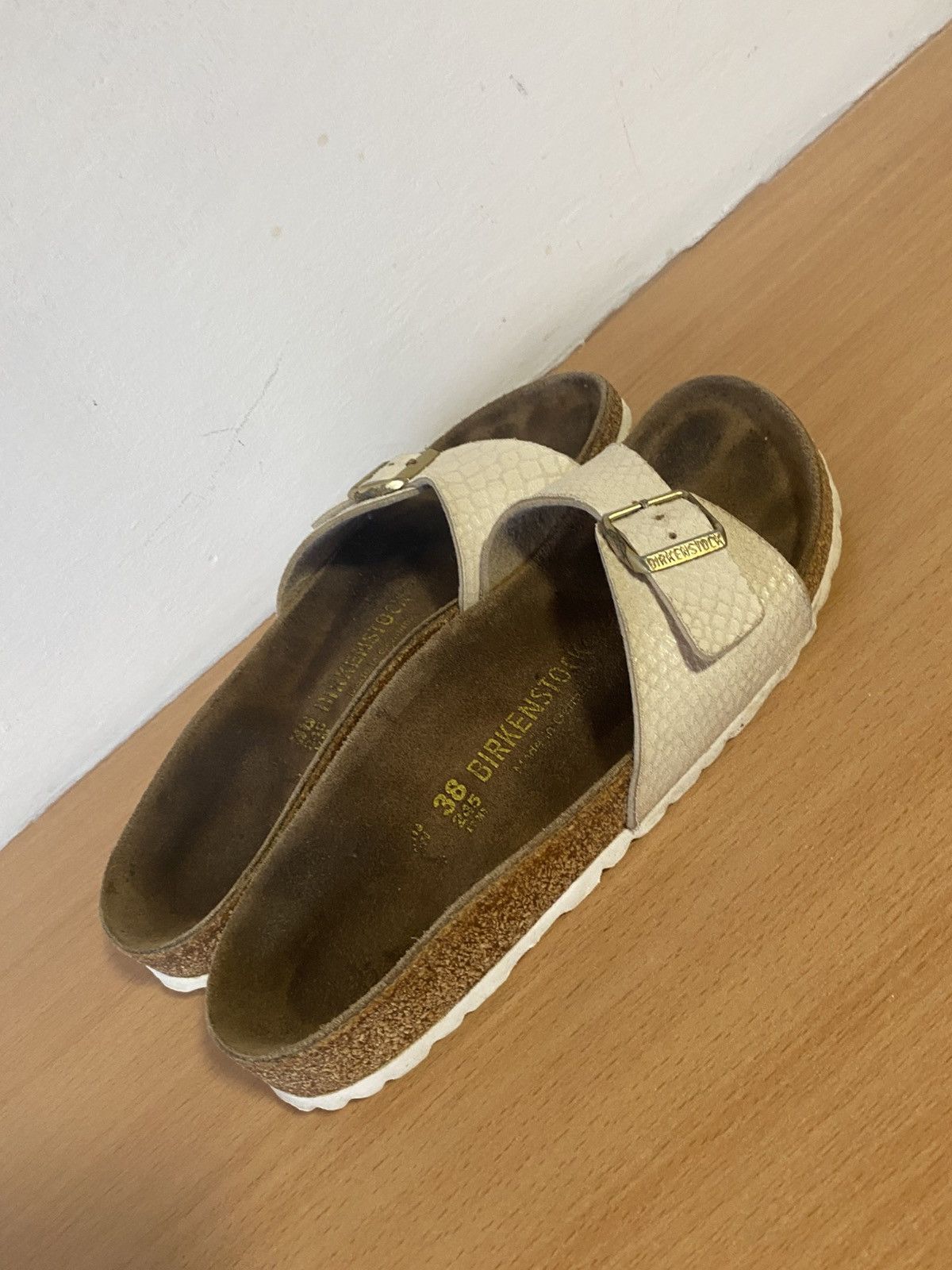 Birkenstock Birkenstock Madrid Sandals Snake Ivory Women's Shoes Size US 8 / IT 38 - 3 Thumbnail