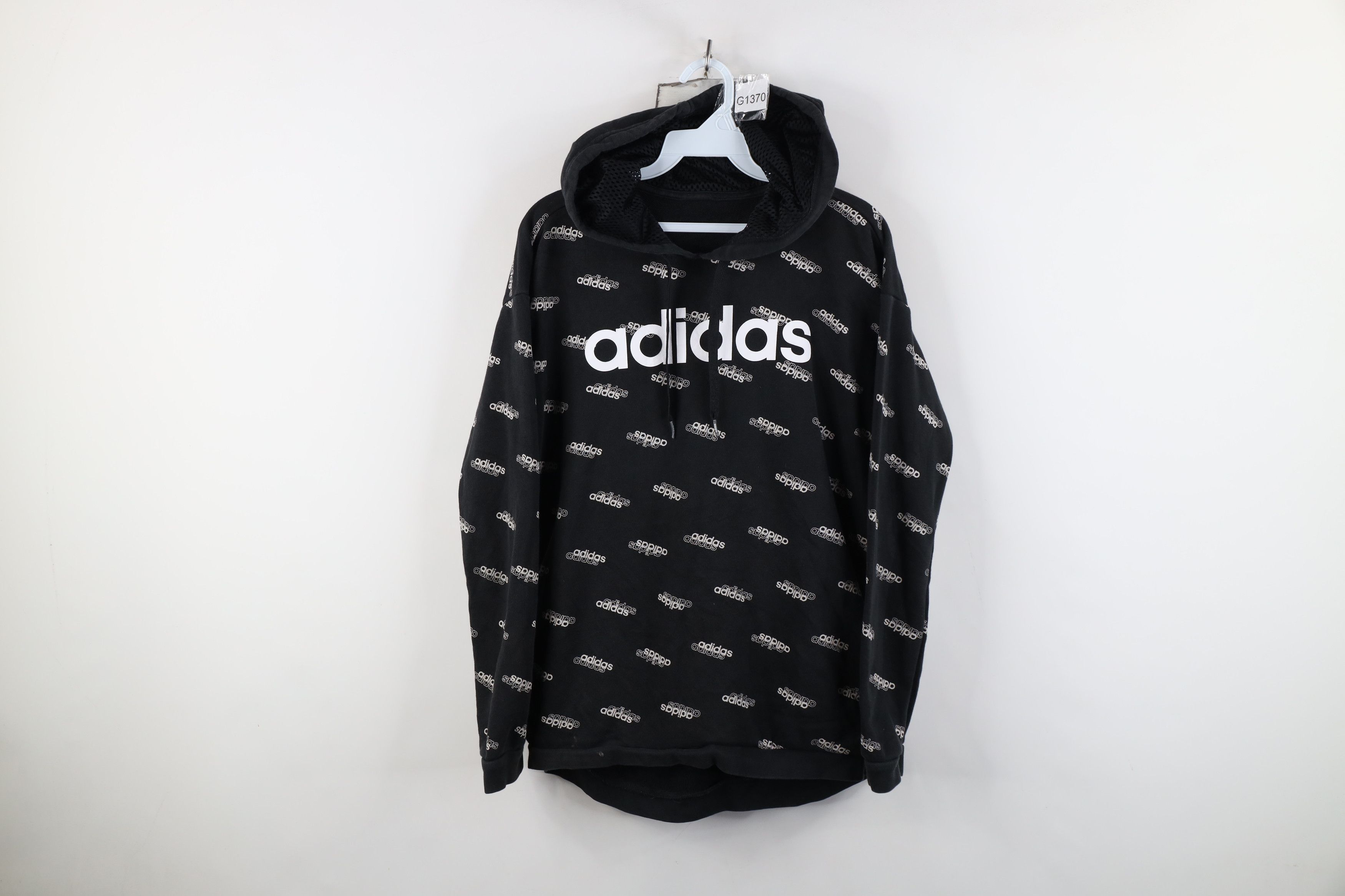 Adidas Y2K Adidas Spell Out All Over Print Hoodie Sweatshirt Size M / US 6-8 / IT 42-44 - 1 Thumbnail