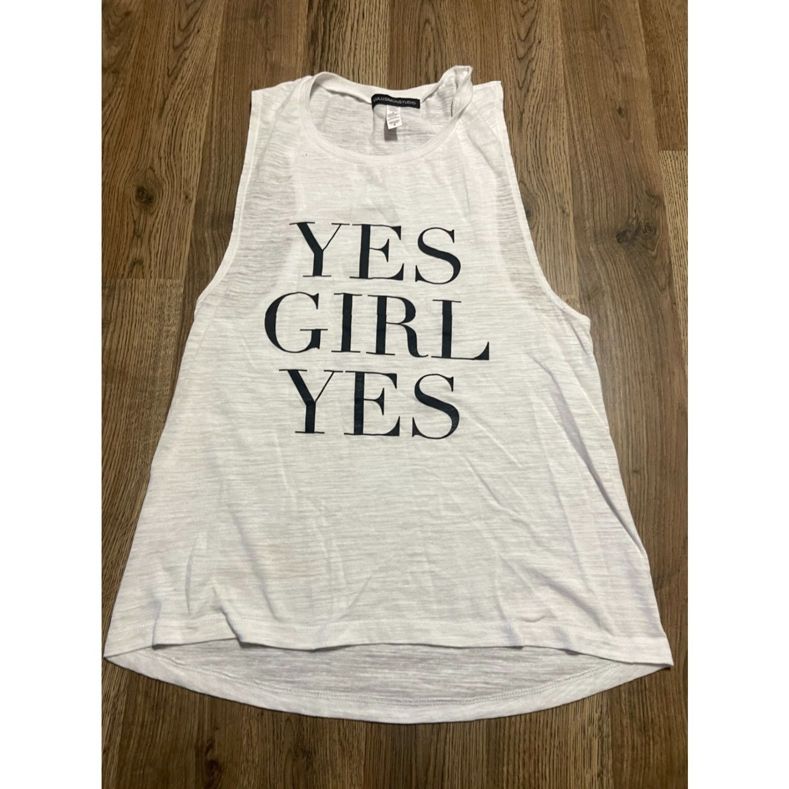 Vintage LULUSIMONSTUDIO Tank Top Womens Size M White YES GIRL YES Tank Top Shirt Womens M White LULUSIMONSTUDIO Size M / US 6-8 / IT 42-44 - 2 Thumbnail