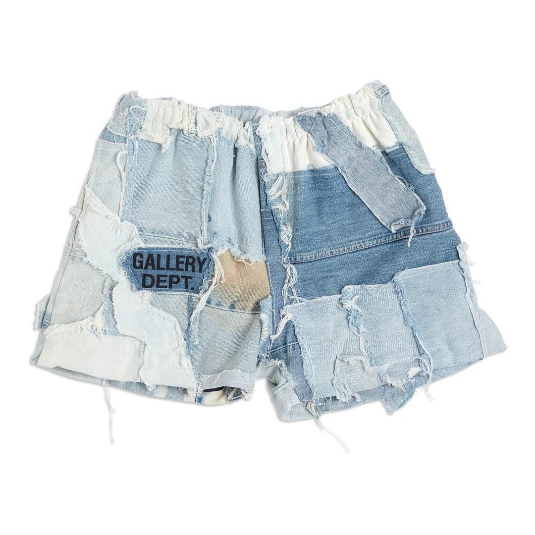 Gallery Dept. o1mle0226 Patchwork Denim Shorts in Blue Size US 36 / EU 52 - 1 Thumbnail