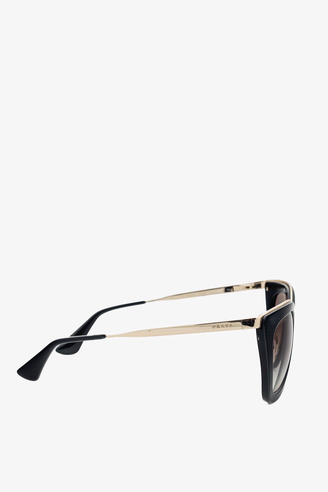 Prada Prada SPR53S Black & Gold-Tone Cat-Eye Sunglasses Size ONE SIZE - 4 Thumbnail