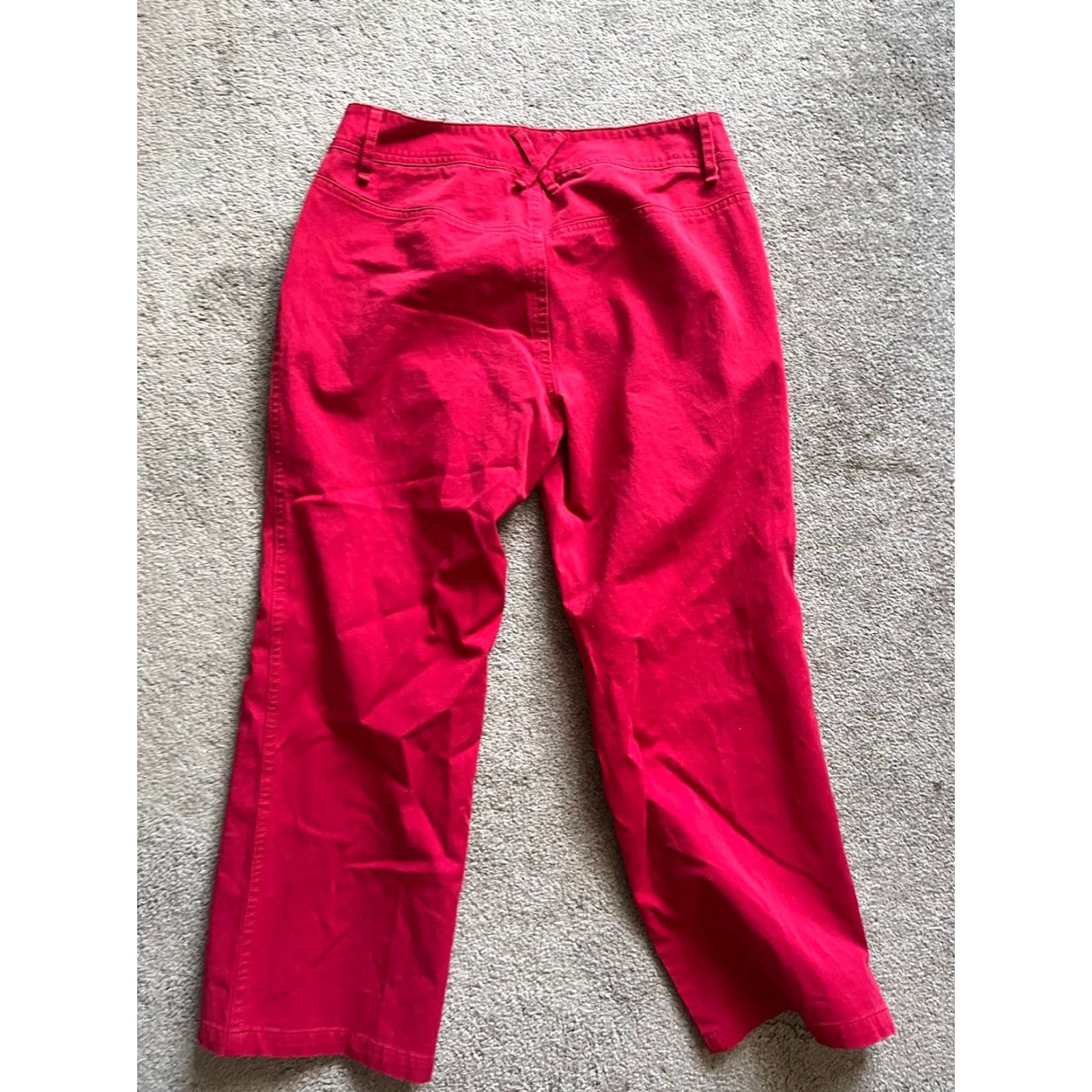Express Express Women Capri Pants Straight Leg Red Flat Front High Rise Regular 1/2 Size Size 25" / US 0 / IT 36 - 3 Thumbnail