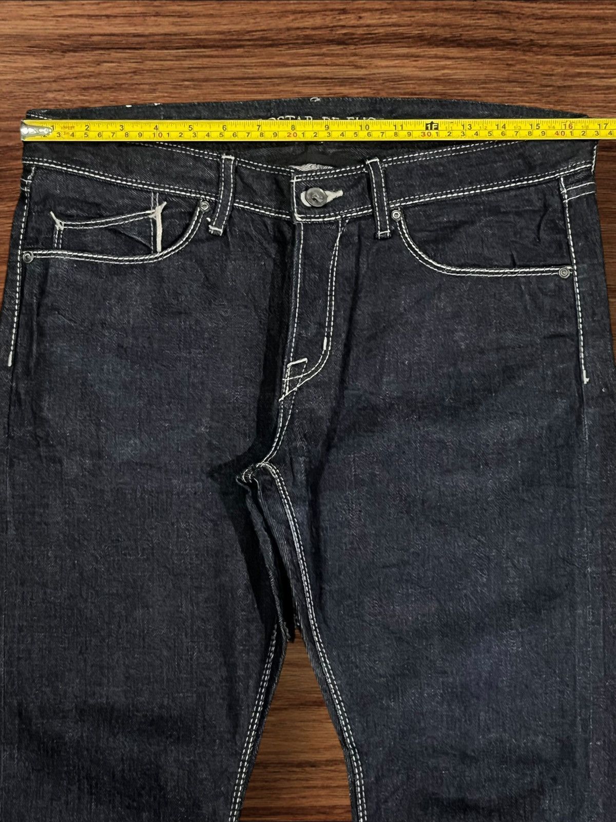 GOSTAR DE FUGA × If Six Was Nine × Le Grande Bleu (L.G.B.) Japanese Gostar De Fuga Dark Washed Selvedge Button Fly Jean Size US 32 / EU 48 - 15 Thumbnail