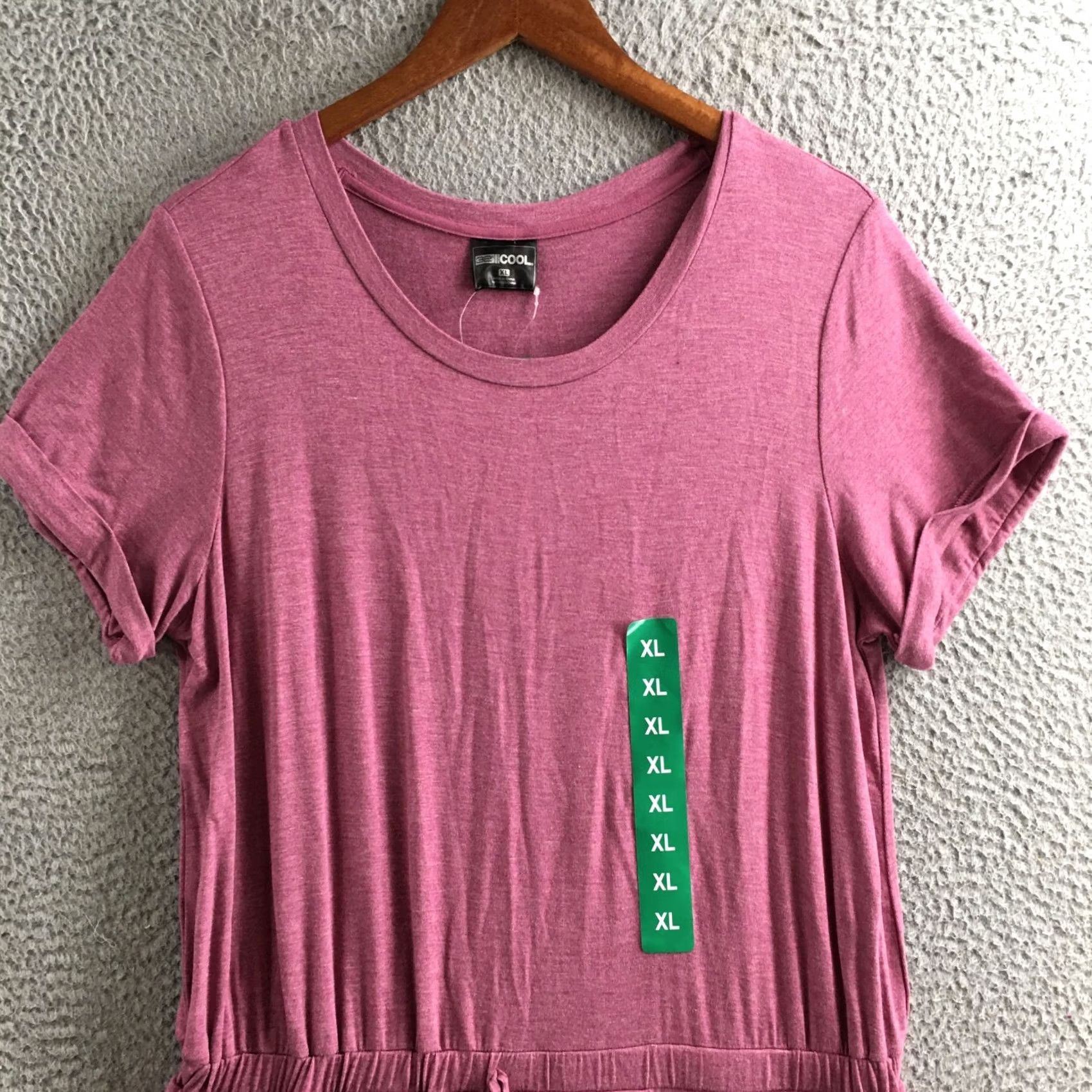 Vintage 32 Degrees Cool T Shirt Dress Womens XL Maroon Floral Pullover Short Sleeve NEW Size XL / US 12-14 / IT 48-50 - 2 Thumbnail