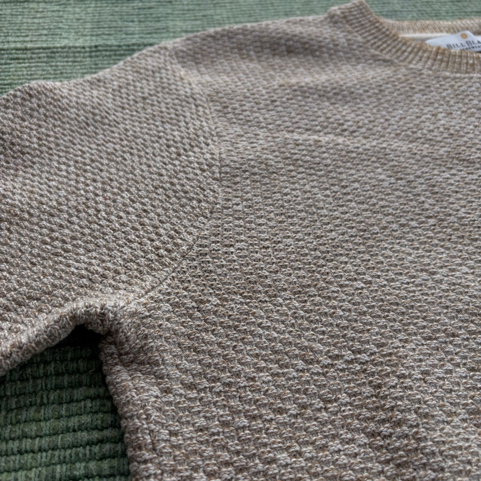 Bill Blass × Vintage Vintage Bill Blass Light Cream Tan Cotton Blend Knit Sweater Size US XL / EU 56 / 4 - 7 Thumbnail
