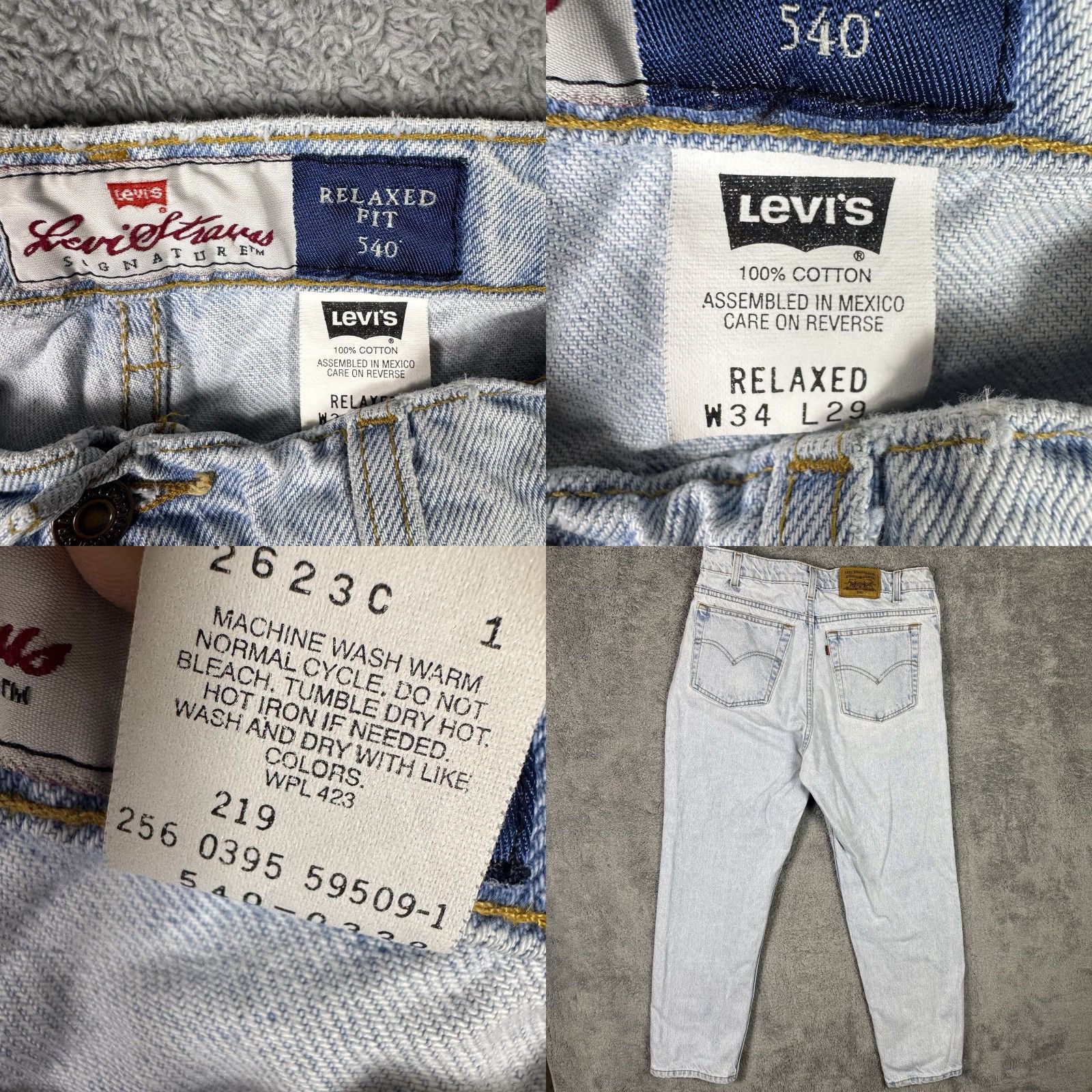 Levi's VINTAGE Levi's 540 Jeans Mens 34x29 Lightwash Denim 90s Relaxed Blue 5-Pocket Mens Regular Jeans US 90s Men Size US 34 / EU 50 - 8 Thumbnail