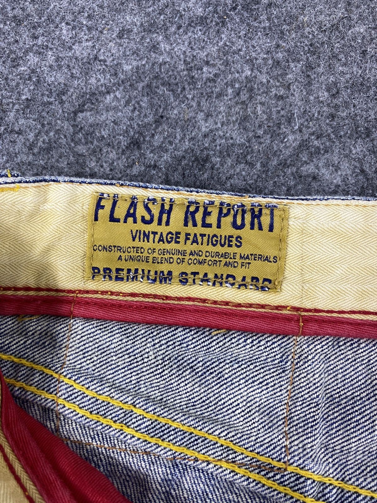 Japanese Brand × Jean Flash Report Distress Blue Wash Denim - J972 Size US 33 - 7 Thumbnail