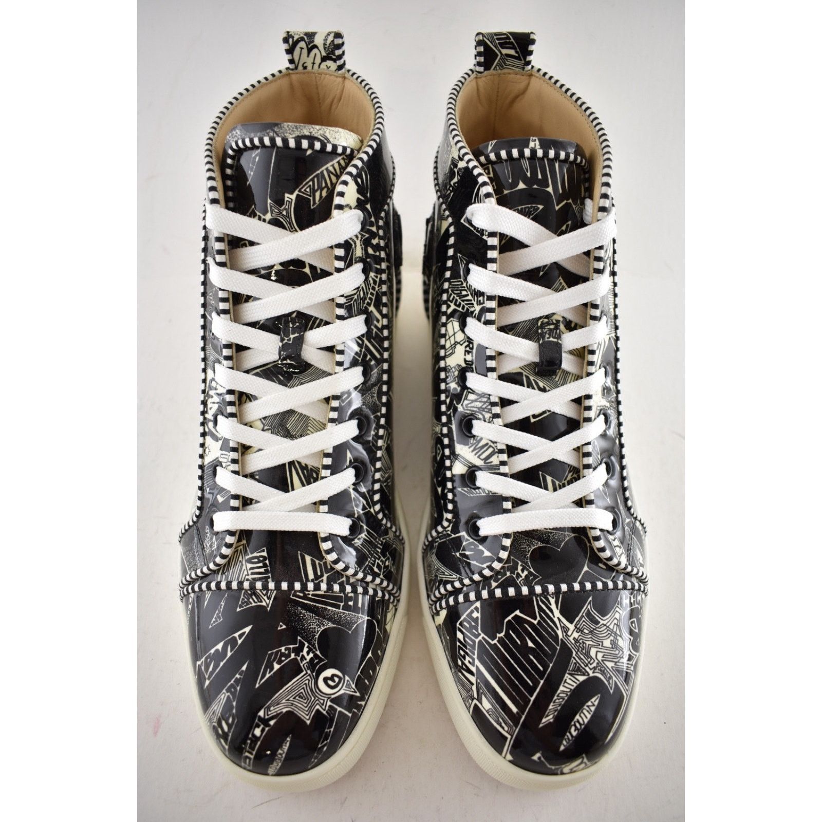Christian Louboutin Men Louis Orlato Flat Patent Nicograf High Top Sneaker 44 11 Size US 11 / EU 44 - 5 Thumbnail