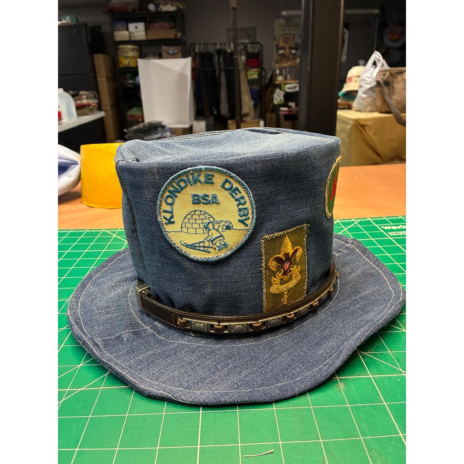 Other Upcycled Denim Wide Brim Hat XL 24” – Vintage Scout Patch Size ONE SIZE - 4 Thumbnail