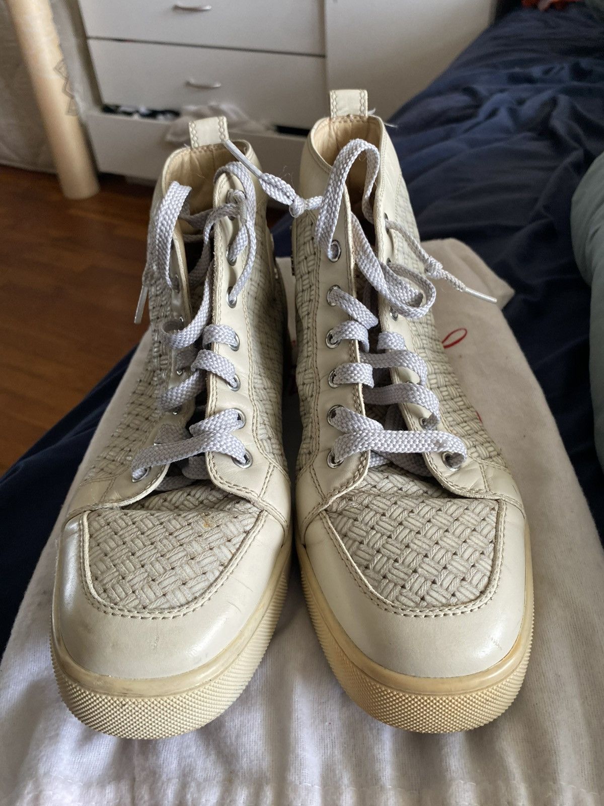 Christian Louboutin Christian Louboutin Woven Leather High-Top Sneakers – Size US 9 / EU 42 - 2 Thumbnail