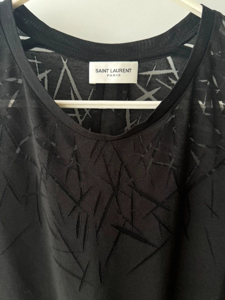 Saint Laurent Paris Saint laurent paris 14SS Thorn Burnt Silk-Blend Short Sleev Size US M / EU 48-50 / 2 - 2 Thumbnail