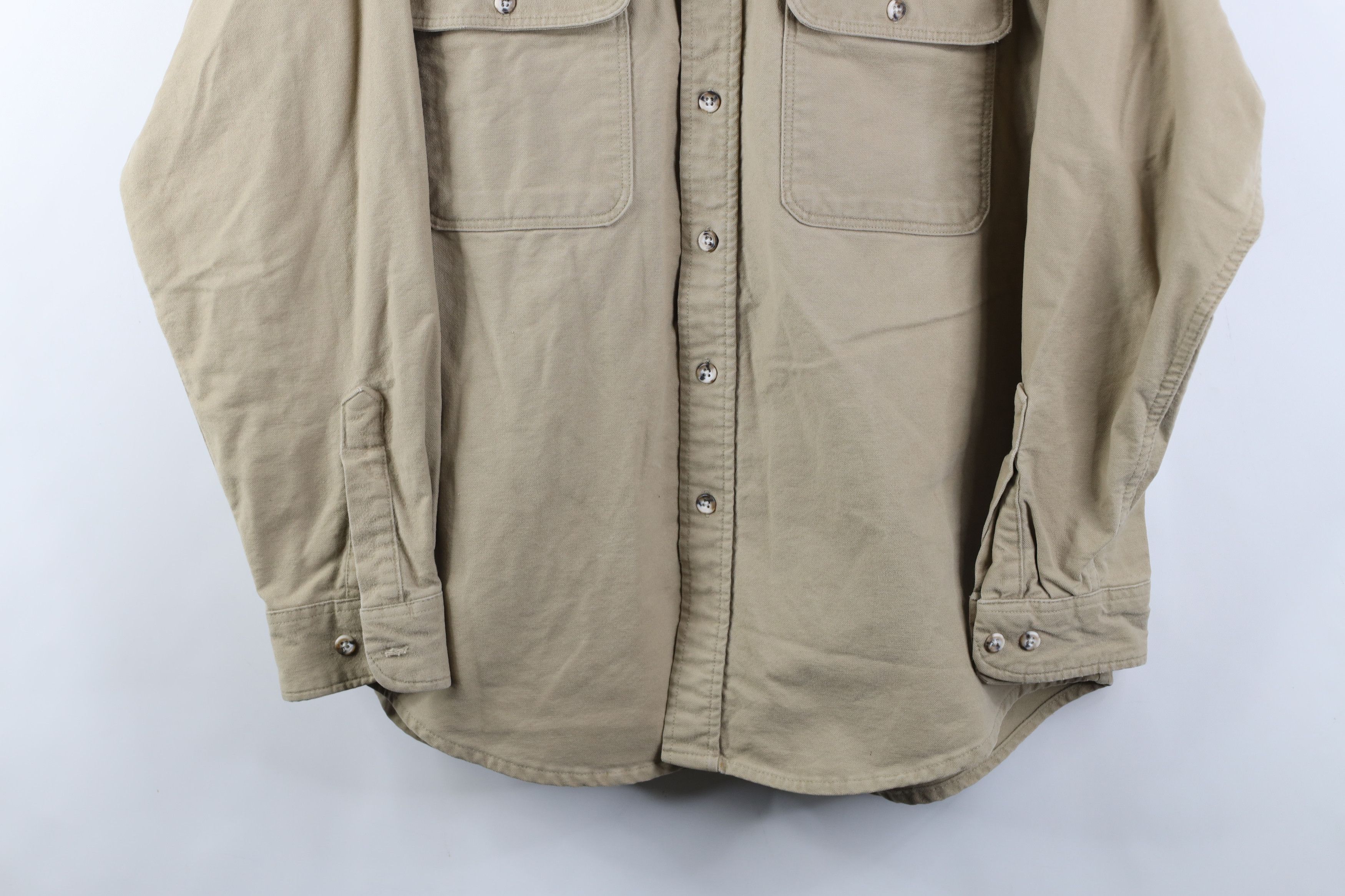 Vintage Vintage 90s Streetwear Heavy Chamois Cloth Button Shirt USA Size US XL / EU 56 / 4 - 3 Thumbnail