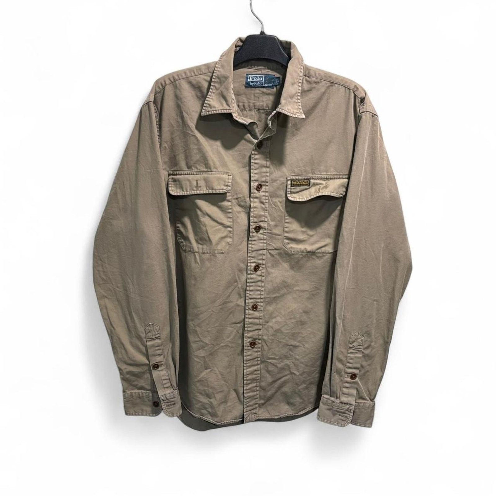 Polo Ralph Lauren Vintage polo ralph lauren khaki double pocket button shirt L Size US L / EU 52-54 / 3 - 1 Thumbnail