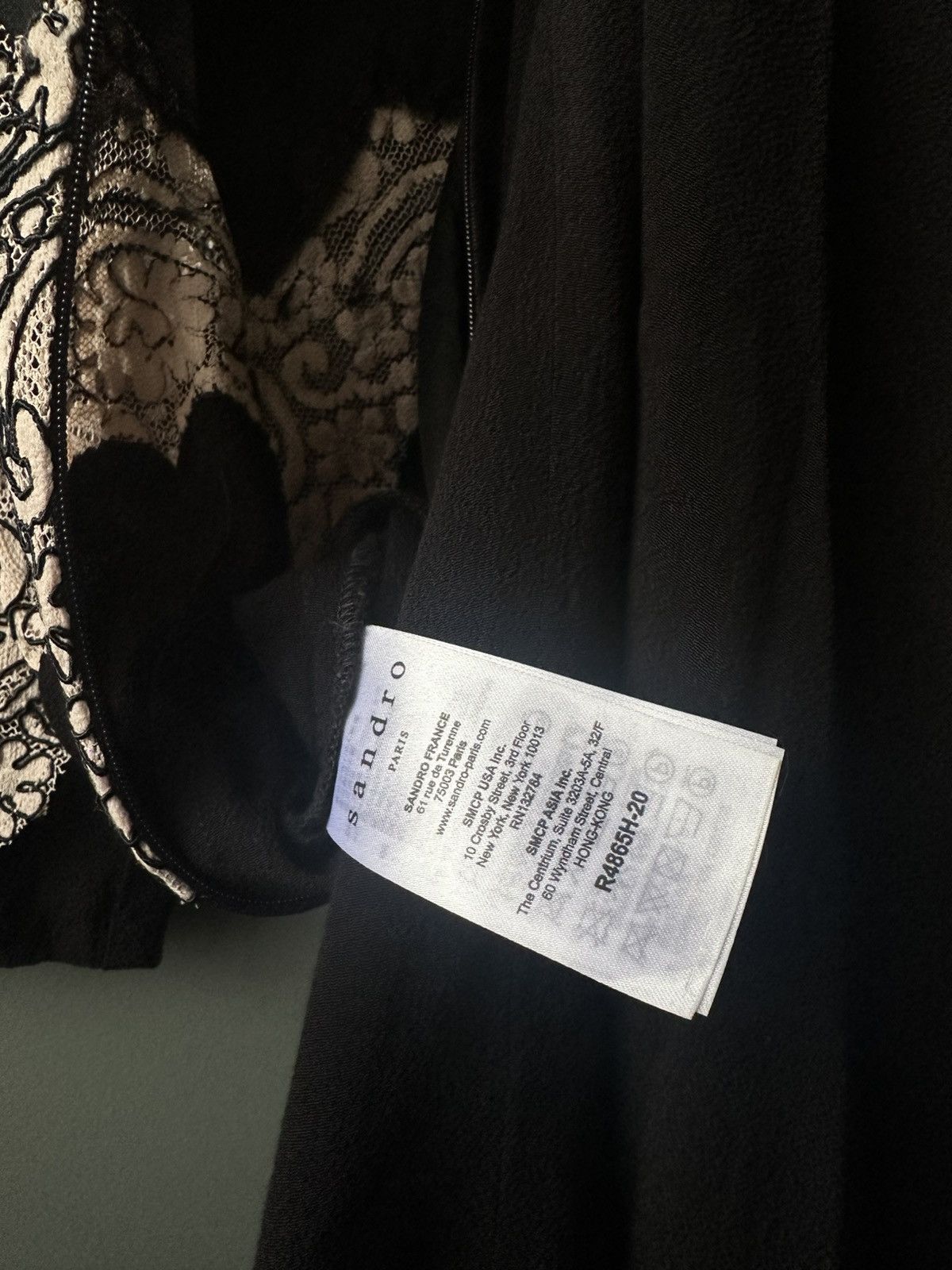 Sandro Sandro Paris Black Sheer Lace Panel Cocktail Dress Size 1 Size S / US 4 / IT 40 - 6 Thumbnail
