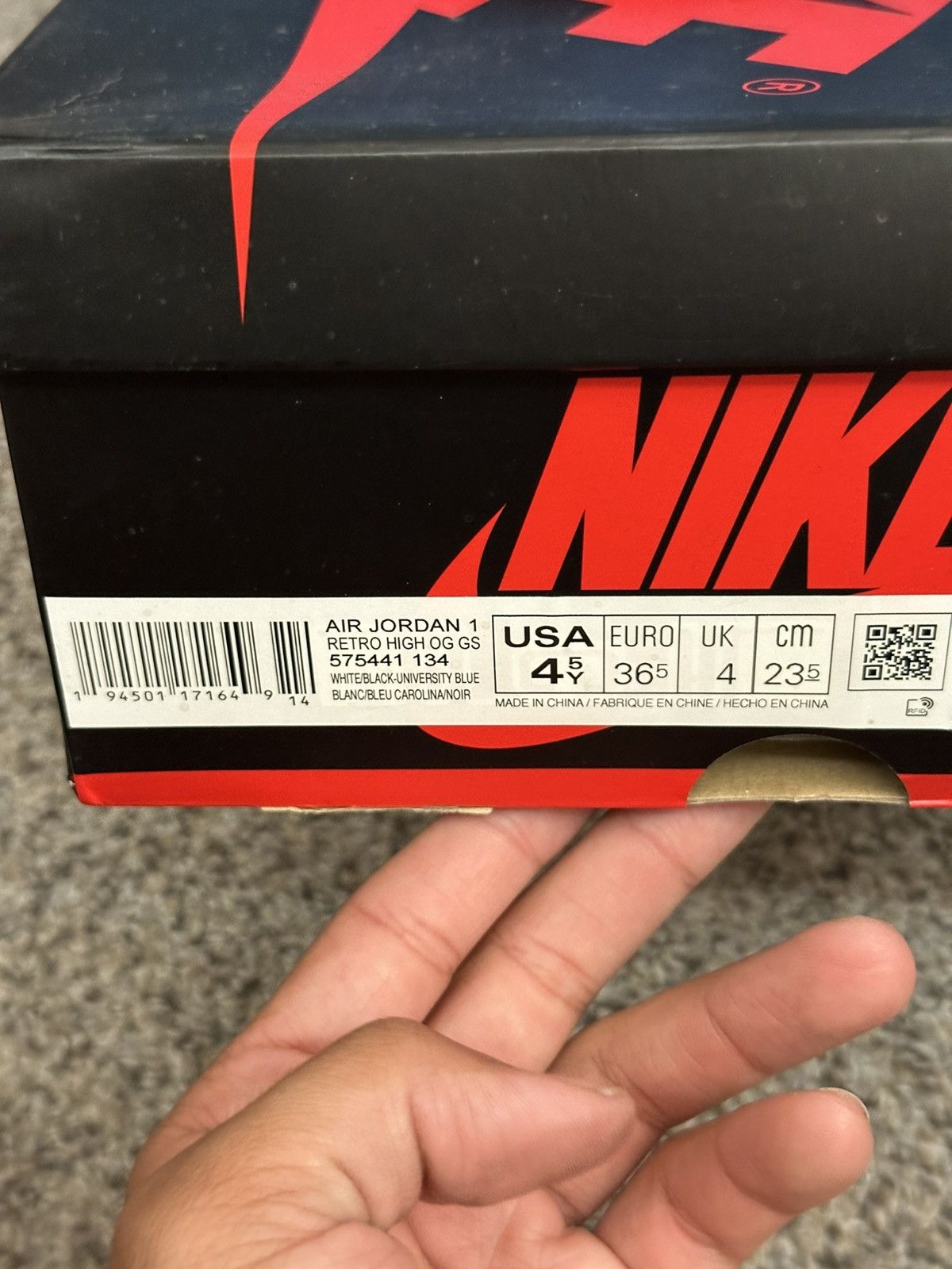 Jordan Brand Air jordan 1 university blue UNC - size 4.5 Size US 5 / EU 37 - 9 Thumbnail
