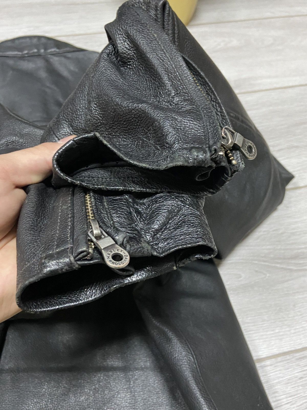 Vintage Harley Davidson big logo vintage leather racing jacket Size US L / EU 52-54 / 3 - 11 Thumbnail