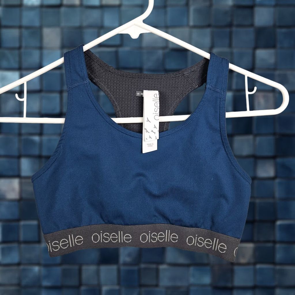 Vintage OISELLE Women's blue Gray Workout sports bra XS XS Regular Gray OISelle Activewear Top Sports Womens 90s Size ONE SIZE - 1 Thumbnail