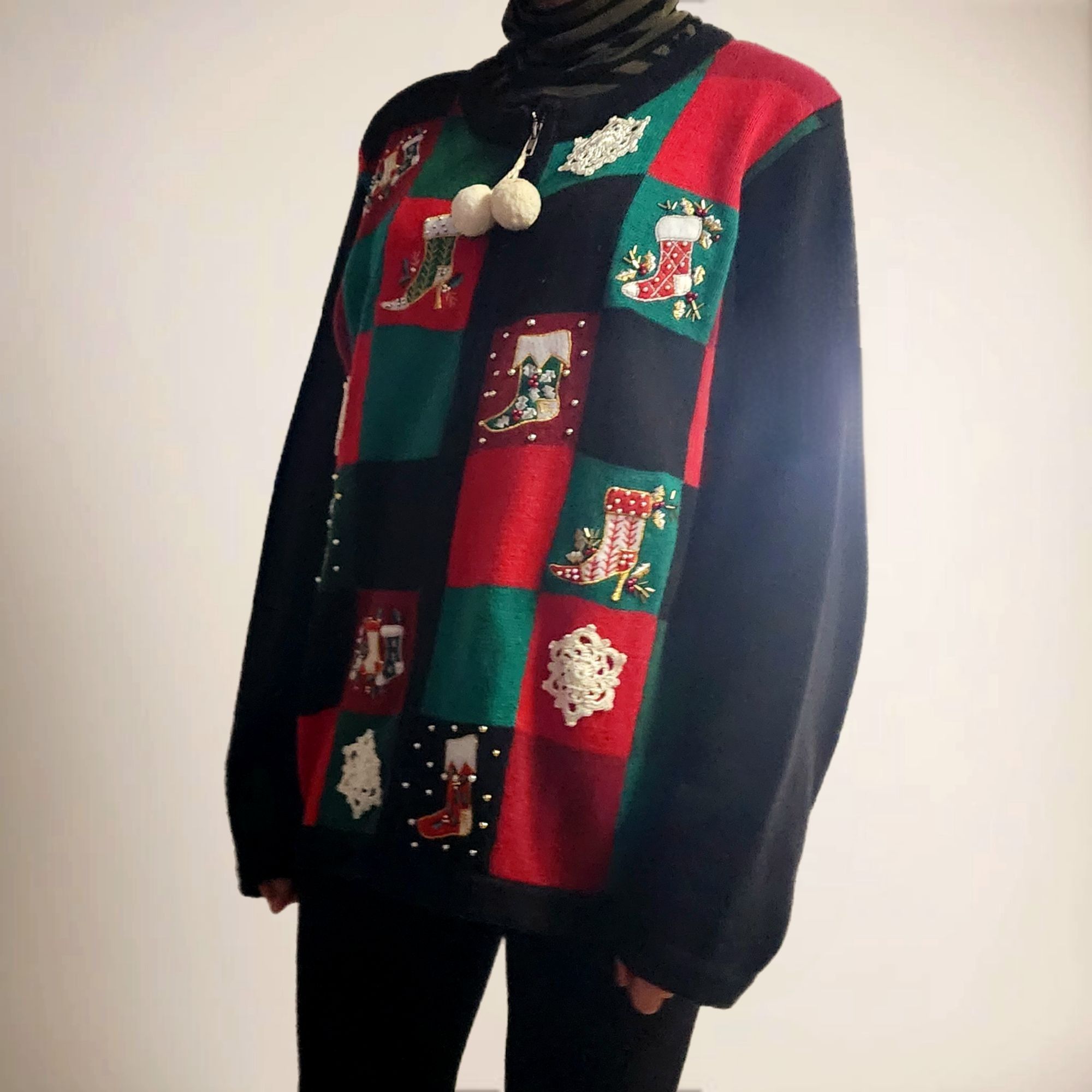 Vintage Vintage Ugly Christmas Sweater Vtg Embroidered Zip Up Knit C Size L / US 10 / IT 46 - 4 Thumbnail