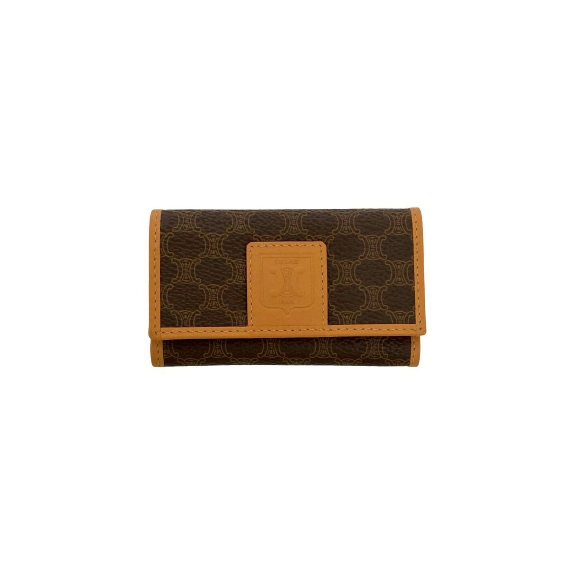 Celine CELINE Macadam Blason Triomphe Leather Key Case, Brown, 84228 Size ONE SIZE - 1 Thumbnail