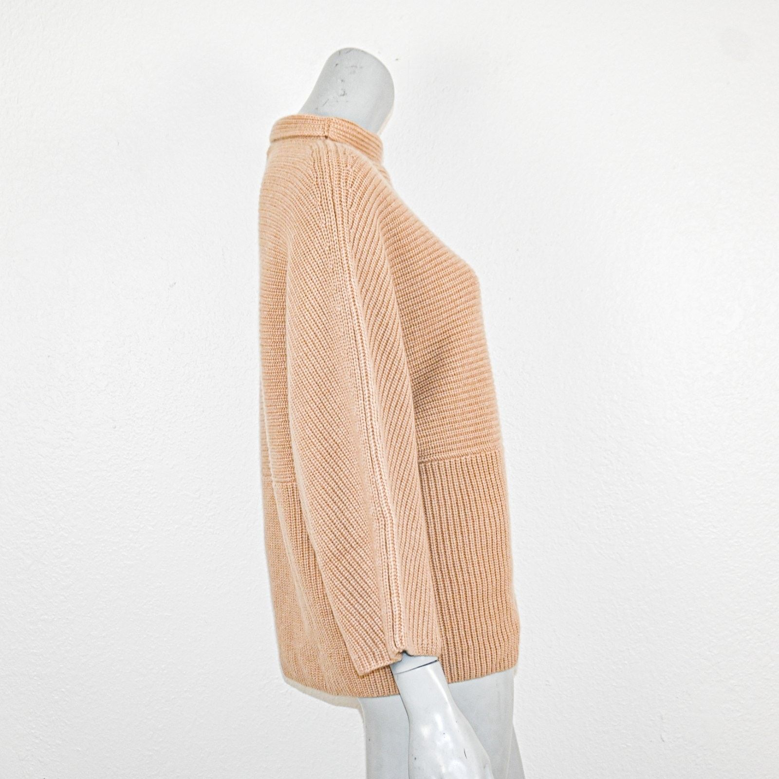 St. John ST. JOHN Medium 100% Cashmere Mock Neck Sweater Beige knit Size M / US 6-8 / IT 42-44 - 4 Thumbnail