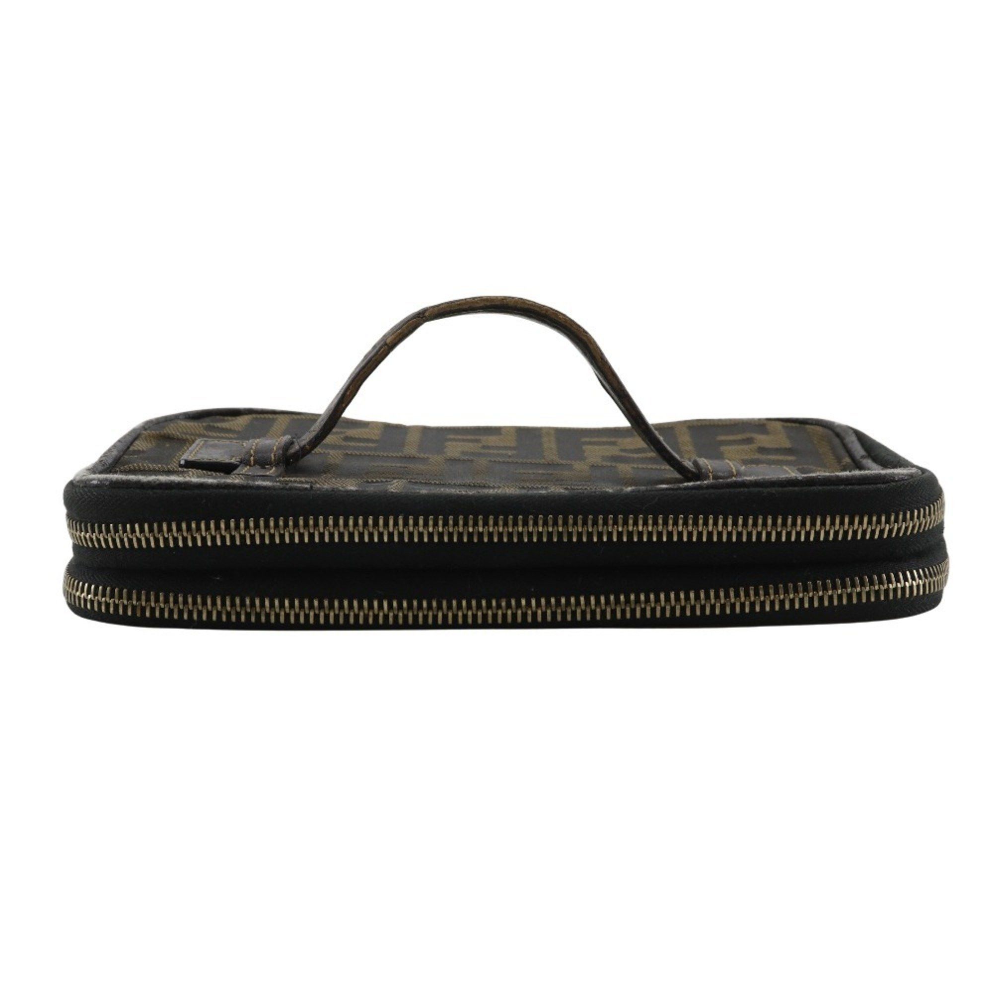 Fendi Fendi Folding Vanity Pouch, Zucca Nylon Canvas, Brown, Women's, B-Rank Size ONE SIZE - 1 Thumbnail