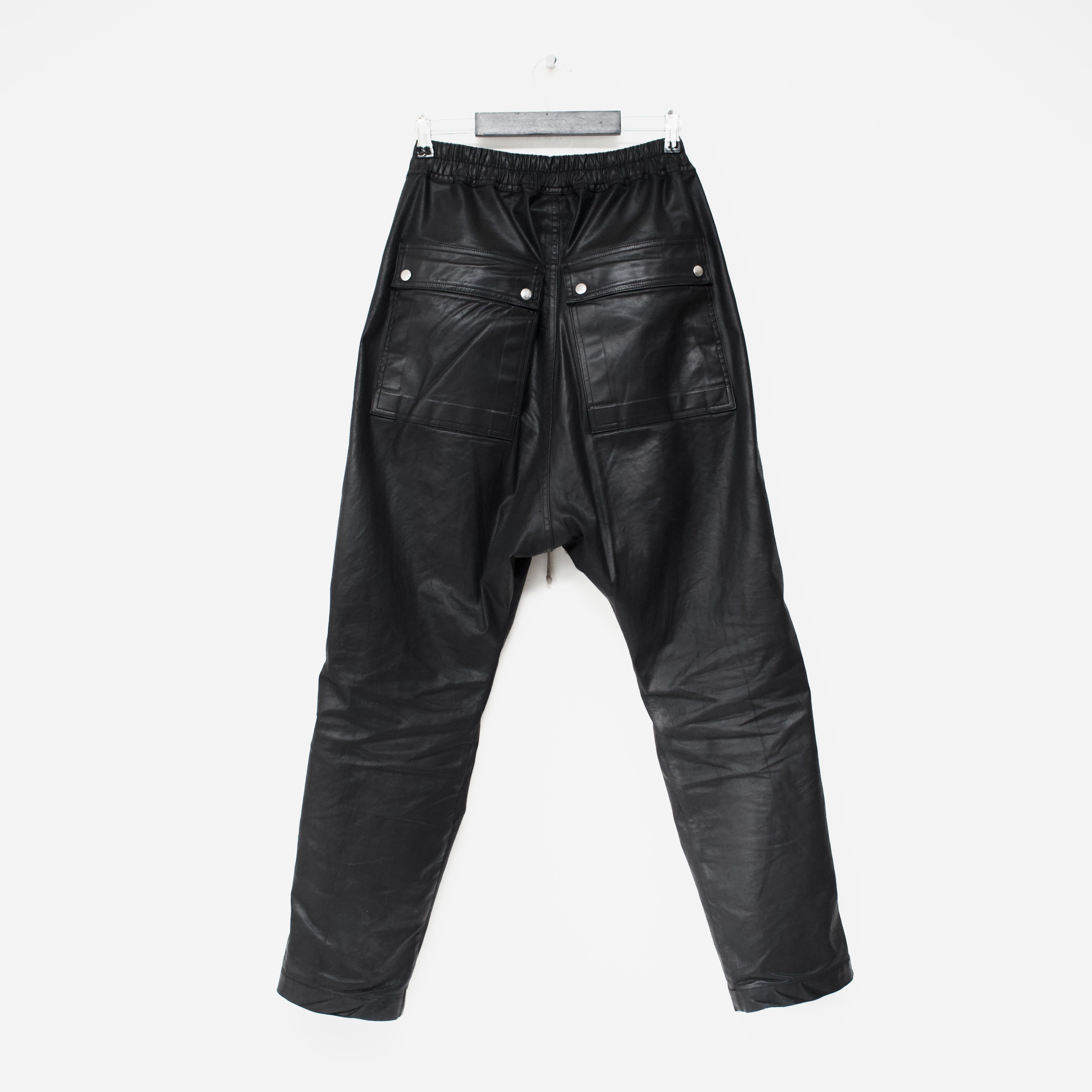 Rick Owens DRKSHDW Black Wax Bela Pants | Grailed