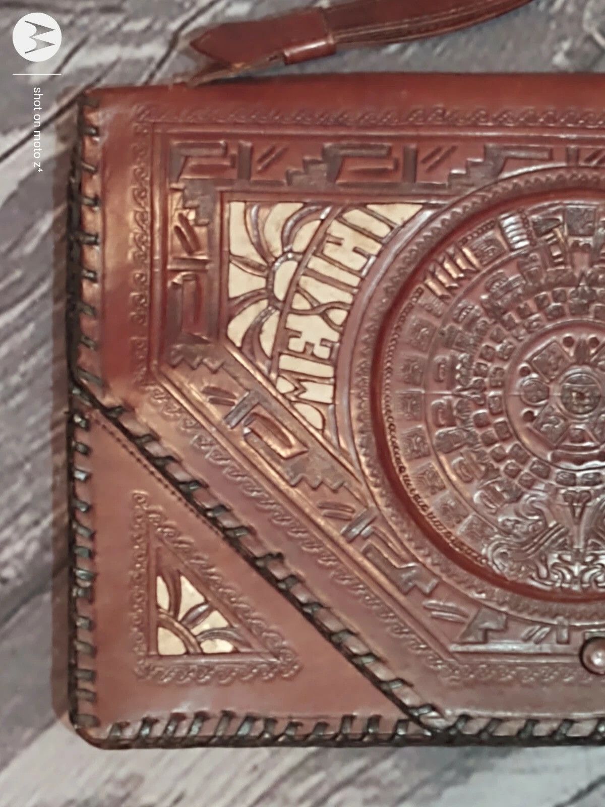 Other HANDMADE CARVED BROWN LEATHER MEXICO HANDBAG PURSE Size ONE SIZE - 6 Thumbnail