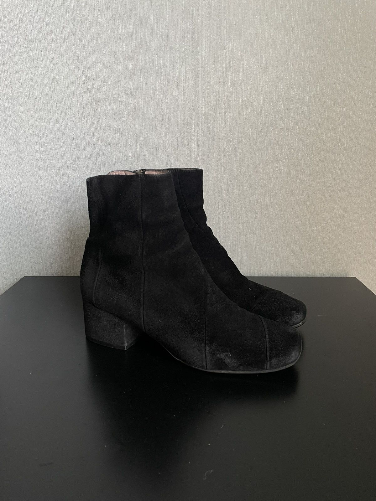 Acne Studios Archive Acne Studios Cyber Ankle Square Toe Boots Suede Hype Size US 8 / IT 38 - 1 Thumbnail