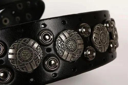 Japanese Brand × Vintage Metal Rivet Cowboy Belt Genuine Leather Cowskin Size ONE SIZE - 4 Thumbnail