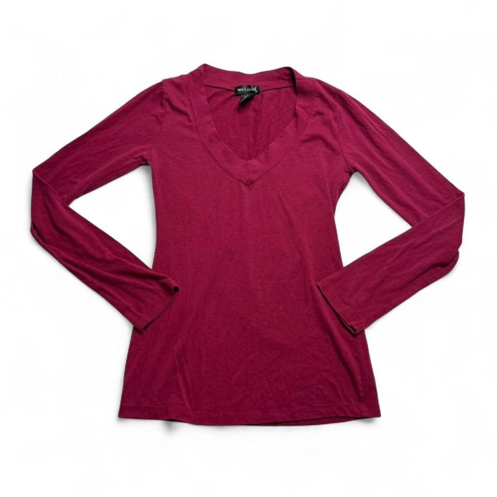Other Wet Seal burgundy long sleeve v neck top Size M Size M / US 6-8 / IT 42-44 - 5 Thumbnail