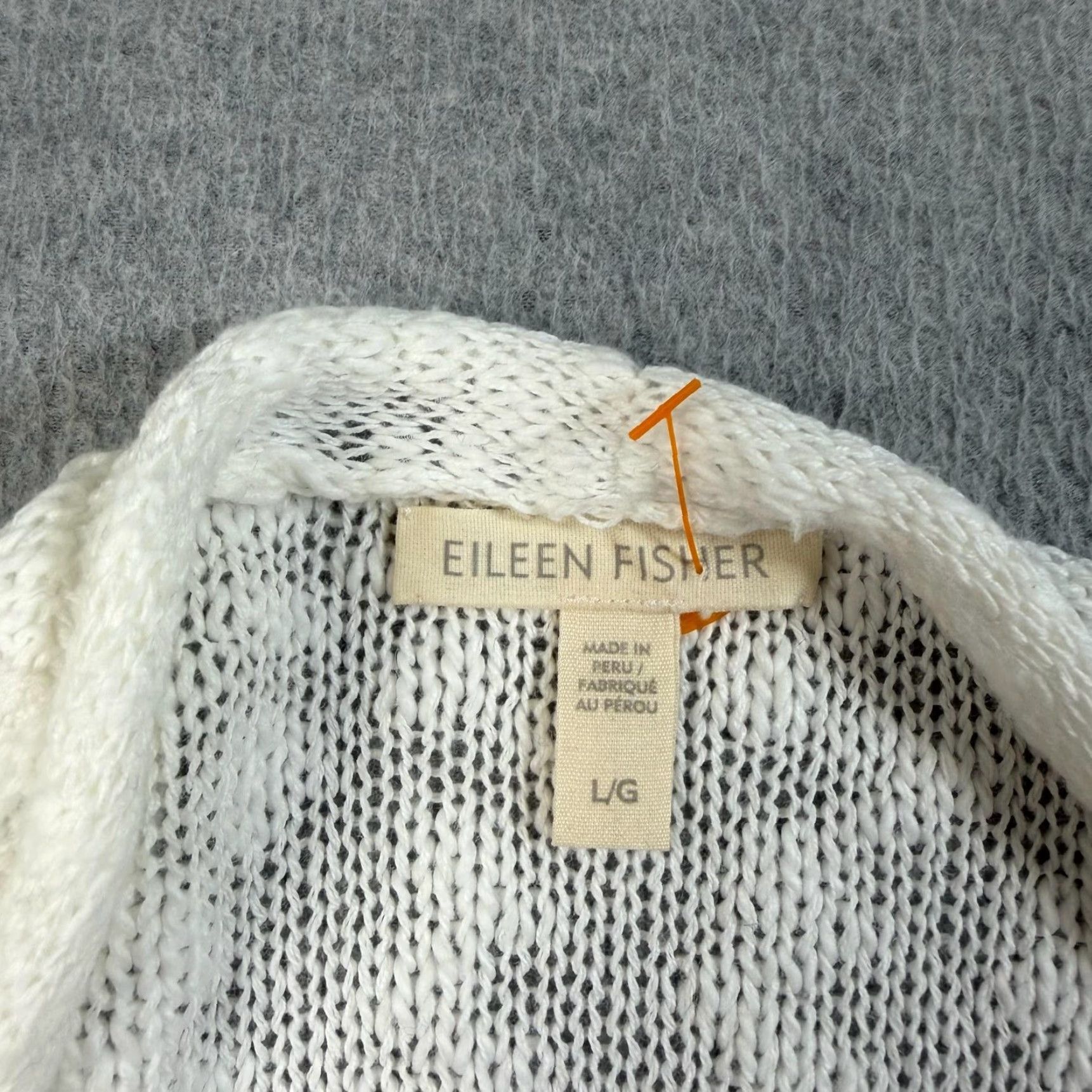 Eileen Fisher Eileen Fisher Cardigan Sweater Women L White 100% Cotton Open Knit Lightweight Relaxed Longline 3/4 Sleeve Casual Vintage No Womens Size L / US 10 / IT 46 - 3 Thumbnail