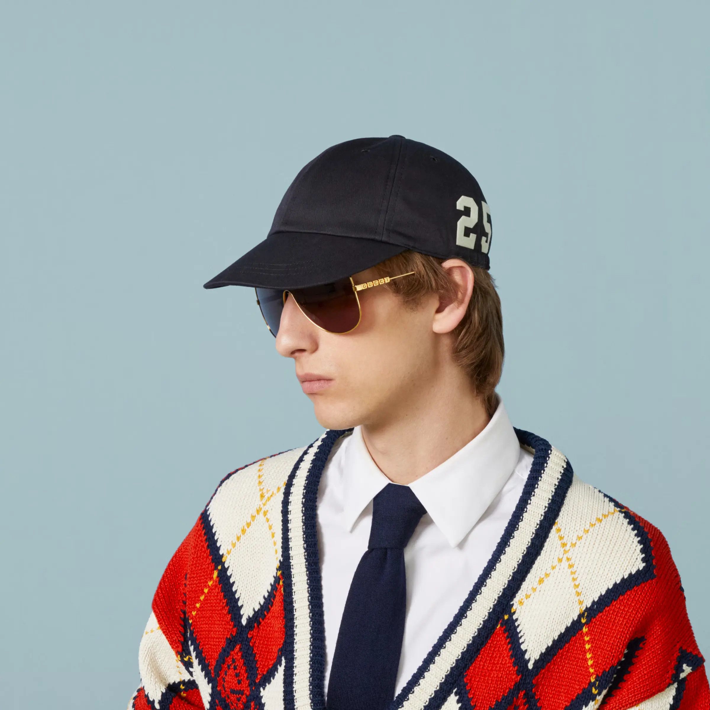 Gucci GUCCI 25 black monogram dad cotton baseball cap Medium Size ONE SIZE - 3 Thumbnail