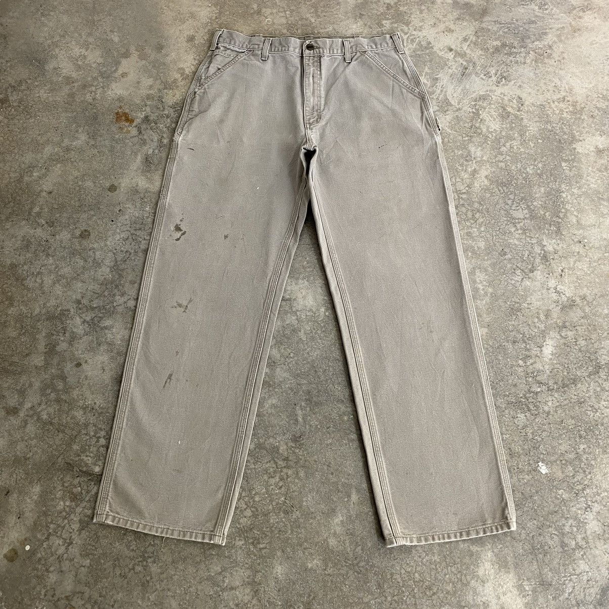 Carhartt × Vintage Vintage Carhartt Desert Grey Carpenter Workwear Pants Size US 35 - 2 Thumbnail