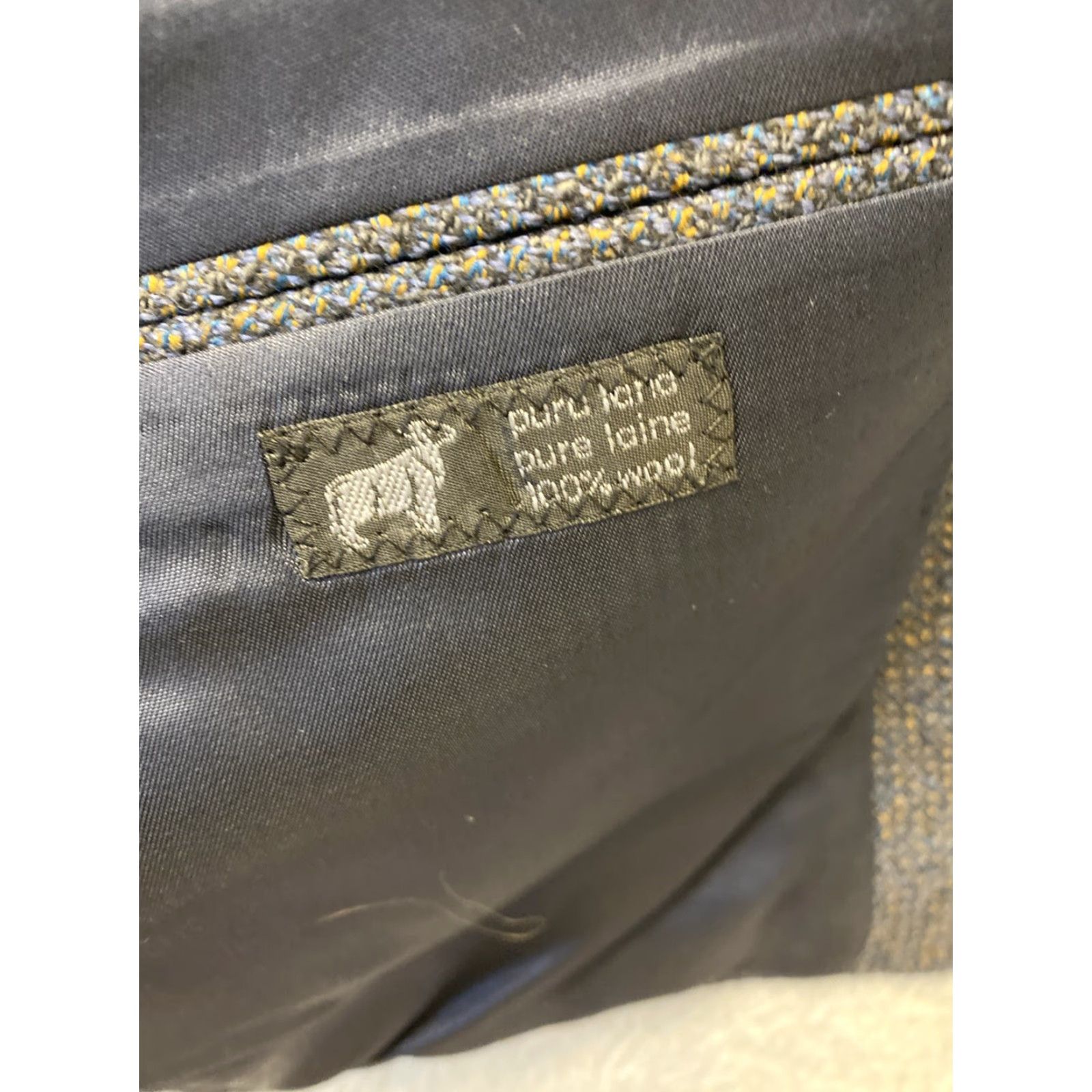Tallia Tallia Suit Jacket Blazer Men's Regular Fit Wool 44 Gray Geometric Two-Button Classic Wedding Size 44R - 6 Thumbnail