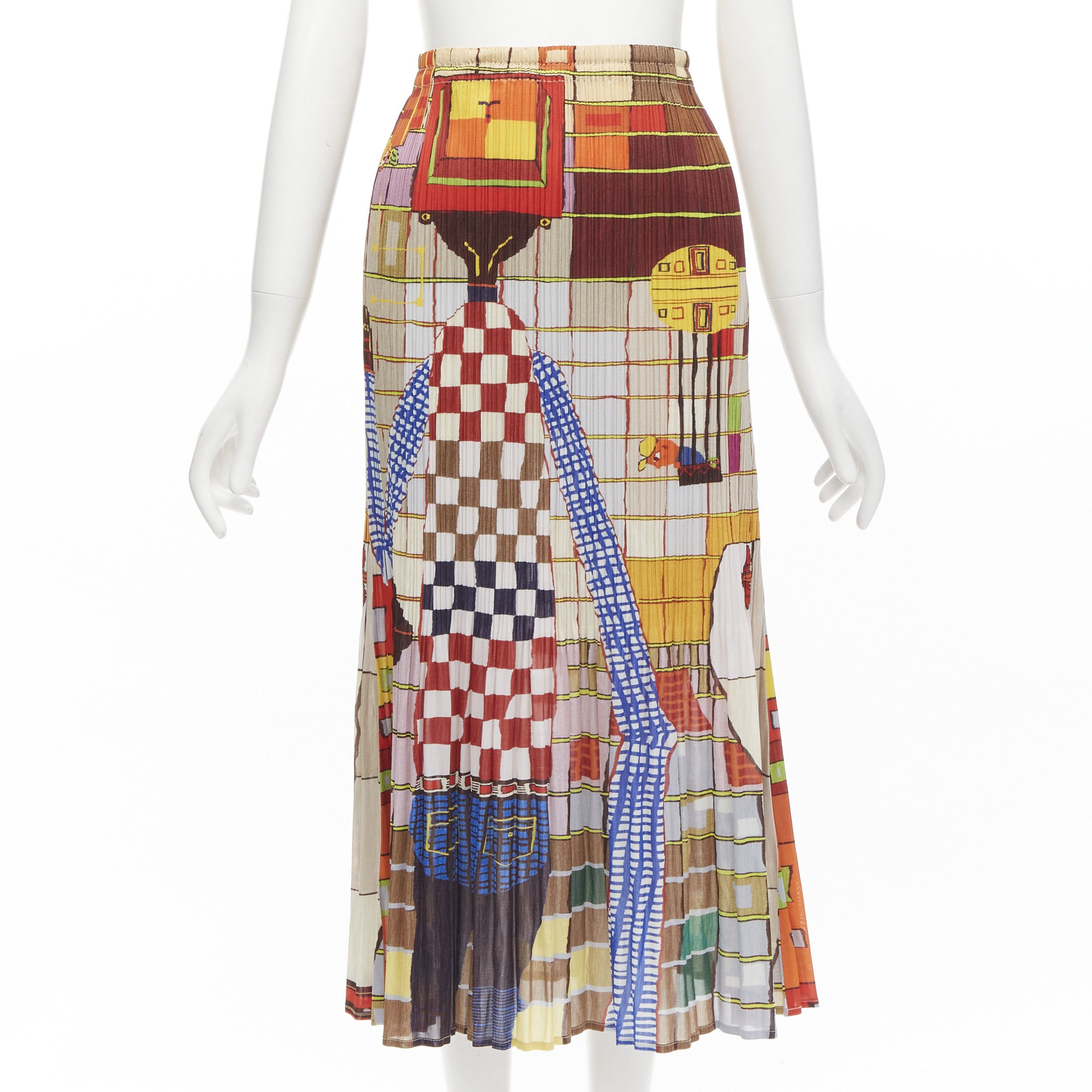 Rare Pleats Please Issey Miyake Graphic 3D Skirt