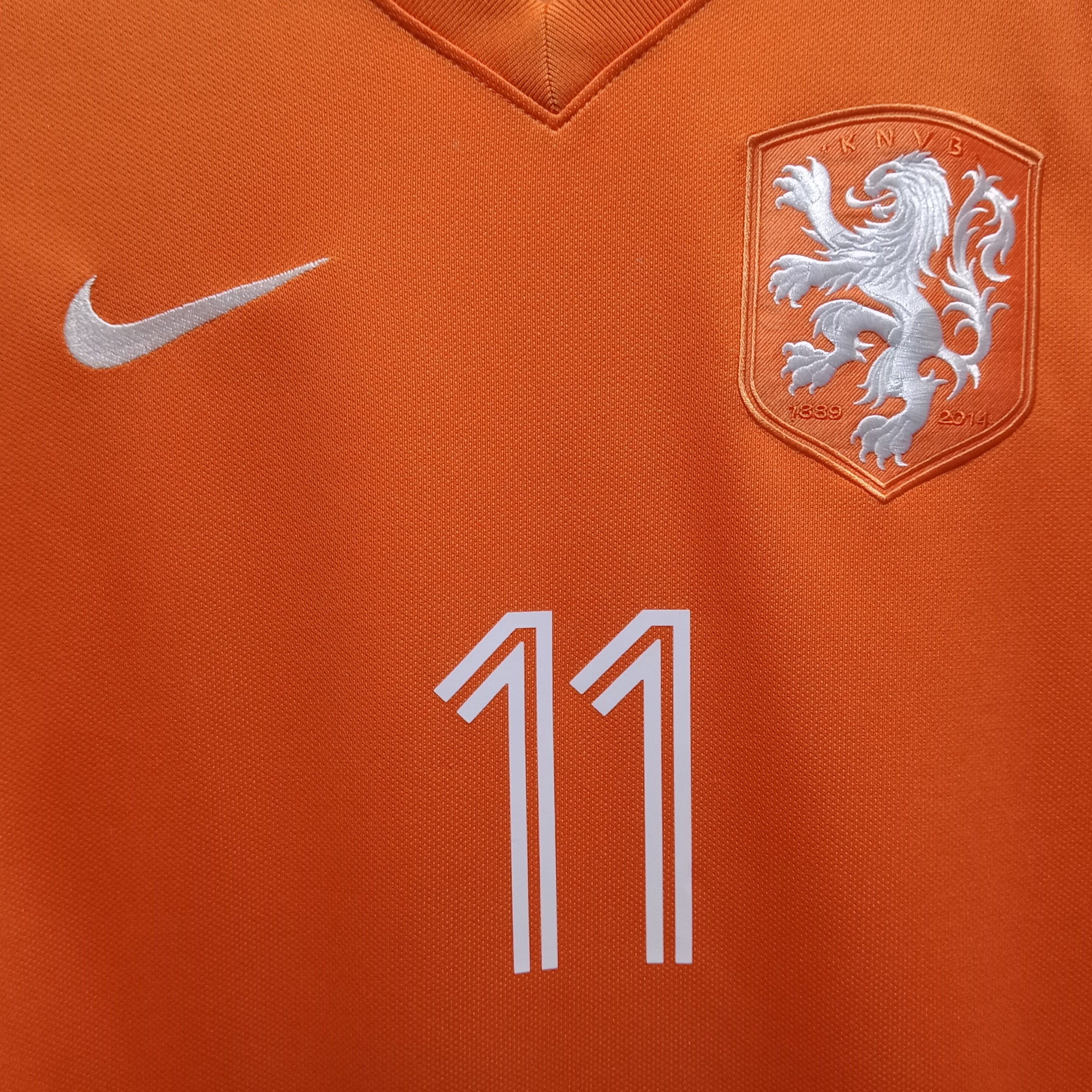 Nike Netherlands World Cup 2014 Home Jersey Arjen Robben 11 Size US S / EU 44-46 / 1 - 3 Thumbnail
