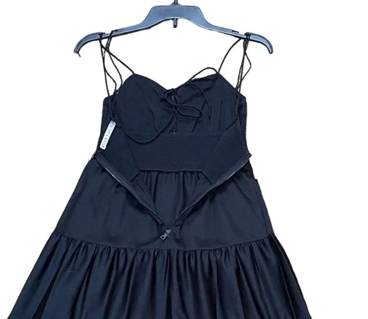 Alice + Olivia Alice + Olivia Black Jori Spaghetti Strap Tiered Maxi Dress Size XS / US 0-2 / IT 36-38 - 8 Thumbnail