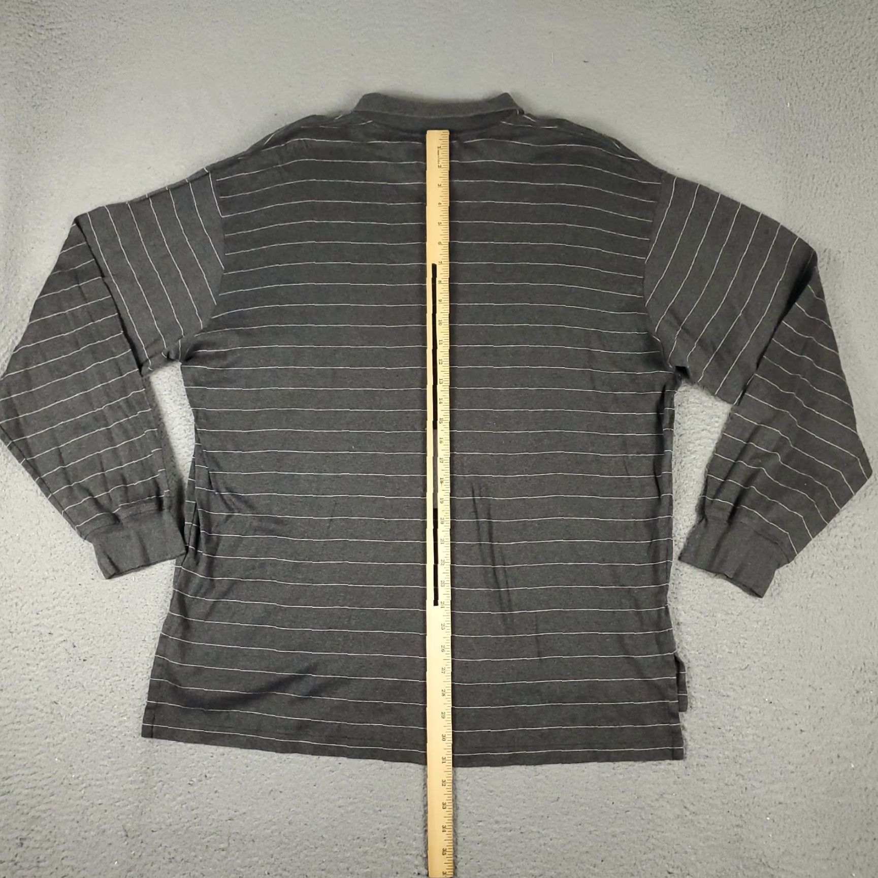 Ralph Lauren VINTAGE Ralph Lauren Polo Shirt Men Striped Gray 2XL Long Sleeve Casual Polo Mens 2XL Gray Polo Shirt Size US XXL / EU 58 / 5 - 5 Thumbnail