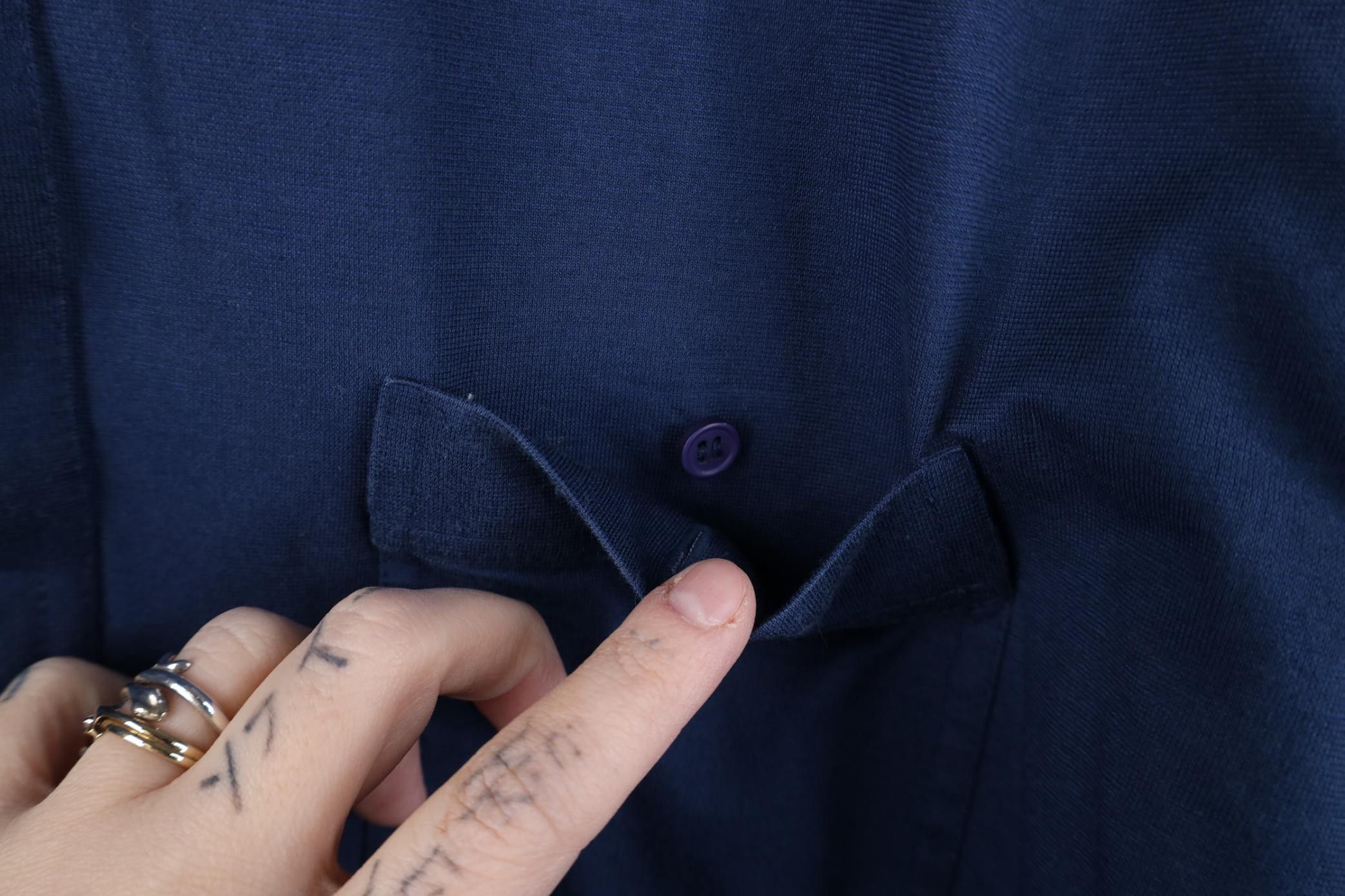 Vintage Vintage 70s Streetwear Knit Collared Golf Polo Shirt Blue Size US L / EU 52-54 / 3 - 5 Thumbnail