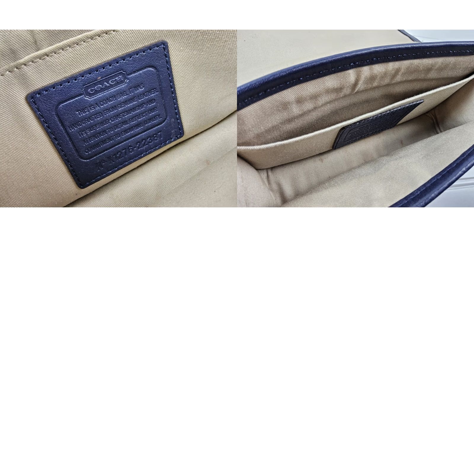 Coach Coach Crossbody Purse Navy Leather Perforated Penny Legacy 22387 Small Size ONE SIZE - 8 Thumbnail