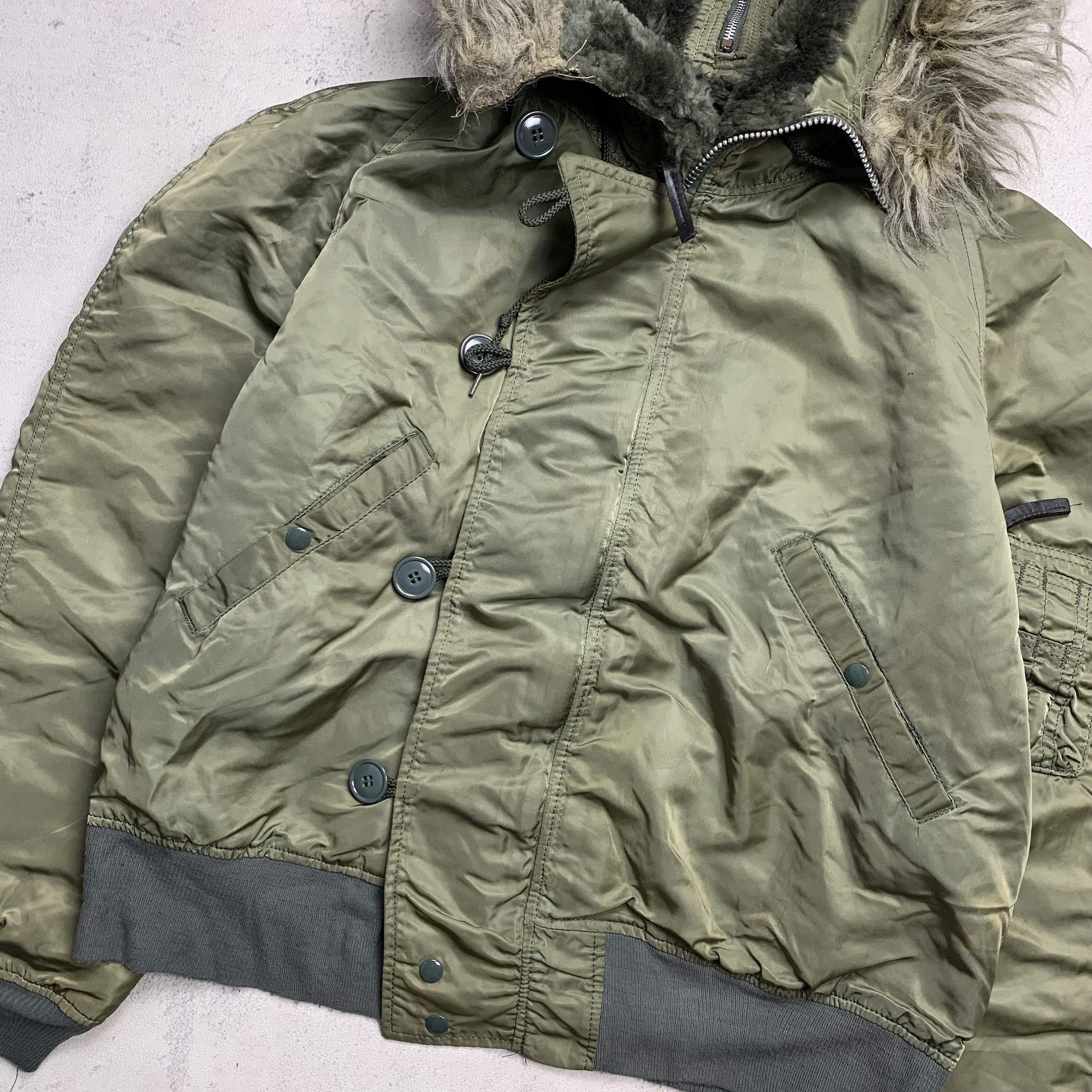 Alpha Industries Vintage Alpha Industries N2B Fur Bomber Jacket Size US L / EU 52-54 / 3 - 2 Thumbnail