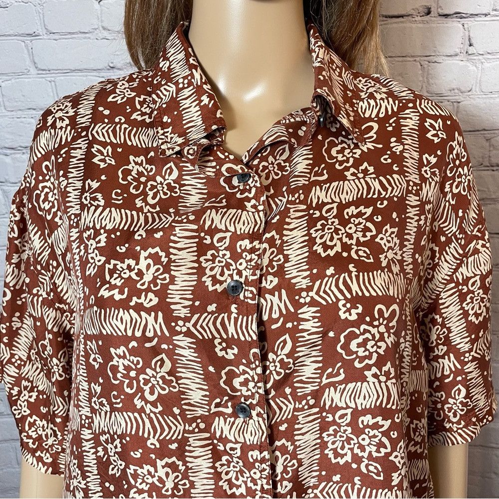 Other Vintage Jonathan Martin 100% Silk Button Short Sleeve Shirt Size M / US 6-8 / IT 42-44 - 2 Thumbnail