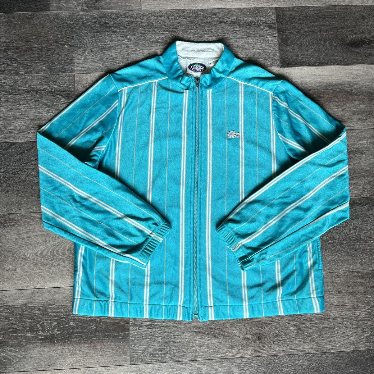 Lacoste Vintage 70s Izod Lacoste Sports Vertical Stripe Track Jacket Size L / US 10 / IT 46 - 1 Thumbnail