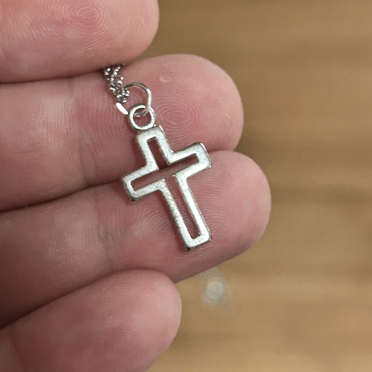 Handmade Handcrafted salvaged vintage open frame cross necklace Size ONE SIZE - 5 Thumbnail